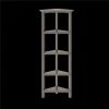 NewRidge Home Goods 5020-166 4-Tier Corner Wooden Bookcase; Washed Grey
