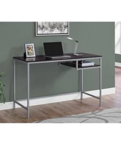 HomeRoots 333490 30 in. MDF & Silver Metal Computer Desk