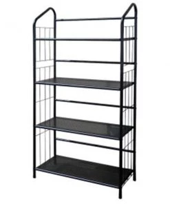 Ore Furniture R597-4 4 Tier Metal Book Shelf - Black