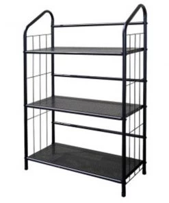 Ore Furniture R597-3 3 Tier Metal Book Shelf - Black