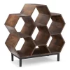Powell D1263A19 Coram Hazelnut Brown & Black Iron Bookshelf - 34 x 34 x 14 in.