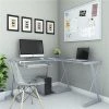 Ryan Rove RR1049-WS Madison 3 Piece Corner L-Shaped Computer Desk in Silver