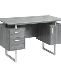Techni Mobili RTA-7002-GRY Modern Office Desk with Storage; Grey - 29.75 x 51.25 x 23.25 in.