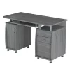 Techni Mobili RTA-4985-GRY Complete Workstation Computer Desk with Storage; Grey - 30 x 47.5 x 24 in.