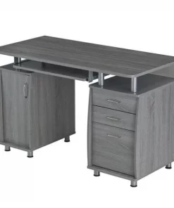 Techni Mobili RTA-4985-GRY Complete Workstation Computer Desk with Storage; Grey - 30 x 47.5 x 24 in.