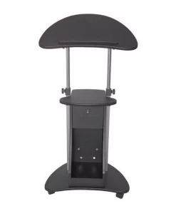 Techni Mobili RTA-B005-BK46 Sit-to-Stand Rolling Adjustable Laptop Cart with Storage; Black - 31.5-45.5 x 21.75 x 17 in.