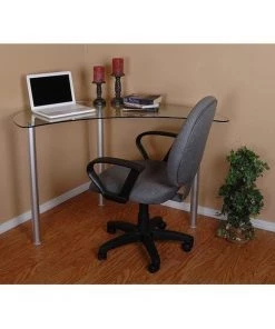 Magic Plastics, Inc. RTA Home & Office T1D-121 30.5 x 48.5 x 21 in. Tier One Designs Clear Glass Corner Computer Desk
