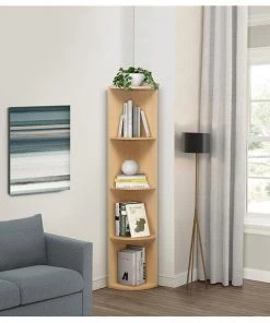 Kings Furniture BK004-N Harlice Corner Shelving Unit; Natural
