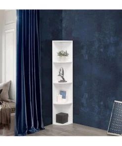 Kings Furniture BK004-WH Harlice Corner Shelving Unit; White