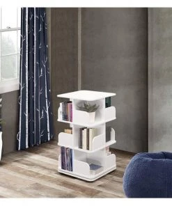 Kings Furniture BK005-WH Revolving Bookcase; White