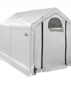 ShelterLogic 70600 6 x 8 x 6 ft. 6 in. Peak Backyard Greenhouse with Integrated Shelving - Translucent