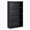 Lorell LLR59693 Fortress Series Wood Veneer 4 Shelves Bookcase; Charcoal