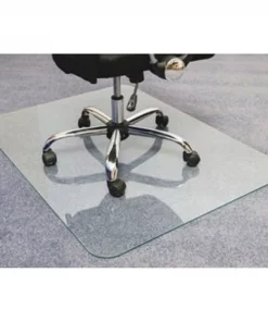 FloorTex FLR124860EG 48 x 60 in. Glaciermat Glass Chairmat; Clear