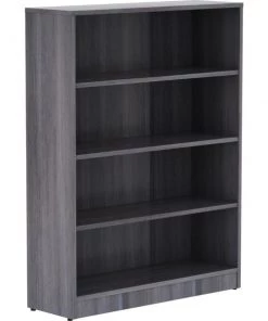 Lorell LLR69566 Weathered Charcoal Laminate Bookcase - Charcol - 48 x 36 x 12 in.