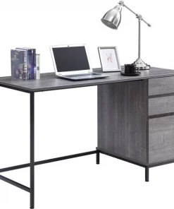 Lorell LLR97616 55 x 23.6 x 30 in. SOHO 3 Drawer Desk; Charcoal