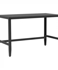 Calico Designs 55131 47 in. Eastbourne Wide Modern All Metal Parsons Desk & Office Table; Black