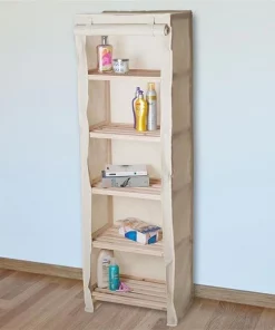 Lavish Homes Lavish Home 83-13-5 54.5 x 11.75 x 17.62 in. Five Tier Wood Storage Shelving Rack with Removable Cover