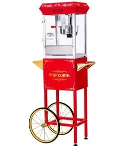 Great Northern Popcorn 83-DT5654 6128 Red GNP-800 All-Star Popcorn Popper Machine & Cart - 8 oz