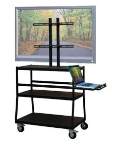 VTI Manufacturing FPC4420E 47 in. Wide body cart; TV flat panel w pull out shelf