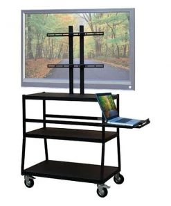 VTI Manufacturing FPCAB4418E 47 in. Wide body cabinet cart;FP TV w pull out shelf