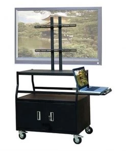 VTI Manufacturing FPCAB4420E 55 in. Wide body cabinet cart; FP TV w pull out shelf