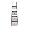 Wald Imports 4408 Wall Ladder Shelf & Bookcase with Wire Storage Baskets