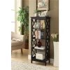 Winsome House Luxen Home Black X-Sided Narrow 4-Tier Bookcase