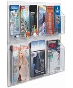 Aarco Products Inc AARCO Products LRC107 Clear-Vu Combination Pamphlet-Magazine Display 12 Pockets 6-6