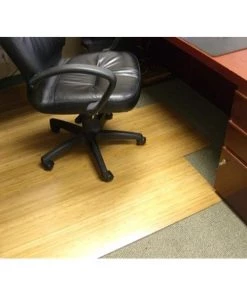 Anji Mountain AMB24008 Natural Bamboo Roll-Up Bamboo & Hardwood Office Chair Mat 55 X 47