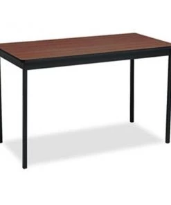 Barricks Manufacturing Co UT244830WA Utility Table; Rectangular; 48w x 24d x 30h; Walnut/Black