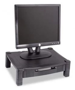 Kantek Inc Kantek MS420 Height-Adjustable Stand w/1 Drawer- 17w x 13 1/4d x 3 to 6 1/2h- Black