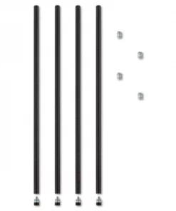 Alera Technologies Inc Alera SW59PO36BL Stackable Posts For Wire Shelving 36 h Black 4 Pack