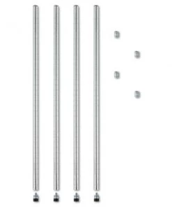 Fine-Line Stackable Posts For Wire Shelving 36 h Silver 4 Pack