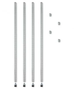 Alera Technologies Inc Alera SW59PO36SR Stackable Posts For Wire Shelving 36 h Silver 4 Pack