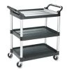 Rcp 342488BLA Economy Plastic Cart 3-Shelf 18-5/8w x 33-5/8d x 37-3/4h Black