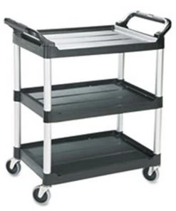 Rcp 342488BLA Economy Plastic Cart 3-Shelf 18-5/8w x 33-5/8d x 37-3/4h Black