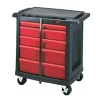 Rubbermaid Commercial 7734-88 Five-Drawer Mobile Workcenter- 32-1/2w x 20d x 33-1/2h- Black Plastic Top