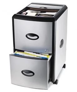 Stx 61352U01C Mobile Filing Cabinet With Metal Siding 19w x 15d x 23h Black/Silver