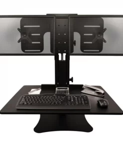 Victor Technologies DC350 High Rise Dual Monitor Sit-Stand Desk Converter; Black