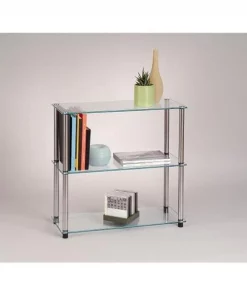 Convenience Concepts Inc. 157002 Classic Glass-3 Shelf Glass Bookcase
