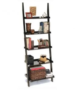 Convenience Concepts 8043391-BL American Heritage Ladder Bookshelf in Black