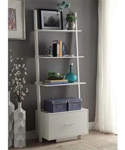 Highboy American Heritage Ladder Bookcase with File Drawer -