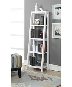 Convenience Concepts 131596W Newport Lilly Bookcase with 5 Tier Shelving - White