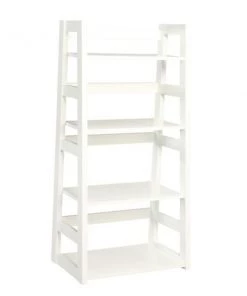 Designs2Go Classic Glass Trestle Bookcase; White - 21.75 x 44.25 x 14 in.