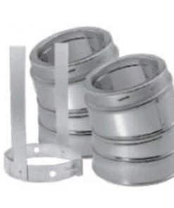 Chimney M & G Duravent 6DT-E30KSS 6 Inch Dura-Vent Duratech Stainless 30 Deg Elbow Kit Includes 2 Adj Ss Elbows 1 Elbow Strap