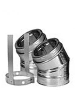 Chimney M & G Duravent 6DT-E30K 6 Inch Dura-Vent Duratech Galvalume 30 Deg Elbow Kit Includes 2 Adj Ss Elbows 1 Elbow Strap