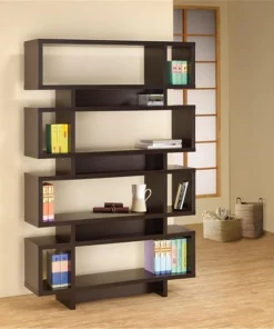 Coaster 800307 Contemporary Cappuccino Finish Open Bookcase