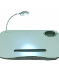 Plugit Laptop Desk With Built-In Cushion-LED Light And Cup Holder