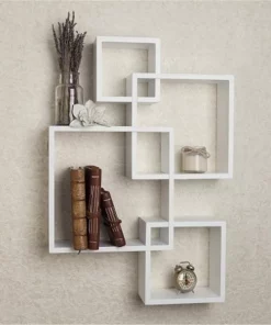 Danya B. BR1023WH Intersecting Cube Shelves - White