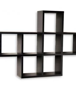 Livingquarters Cubby Laminated Veneer Shelving Unit; Black